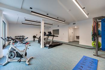 Fitness center with cardio and weight training equipment